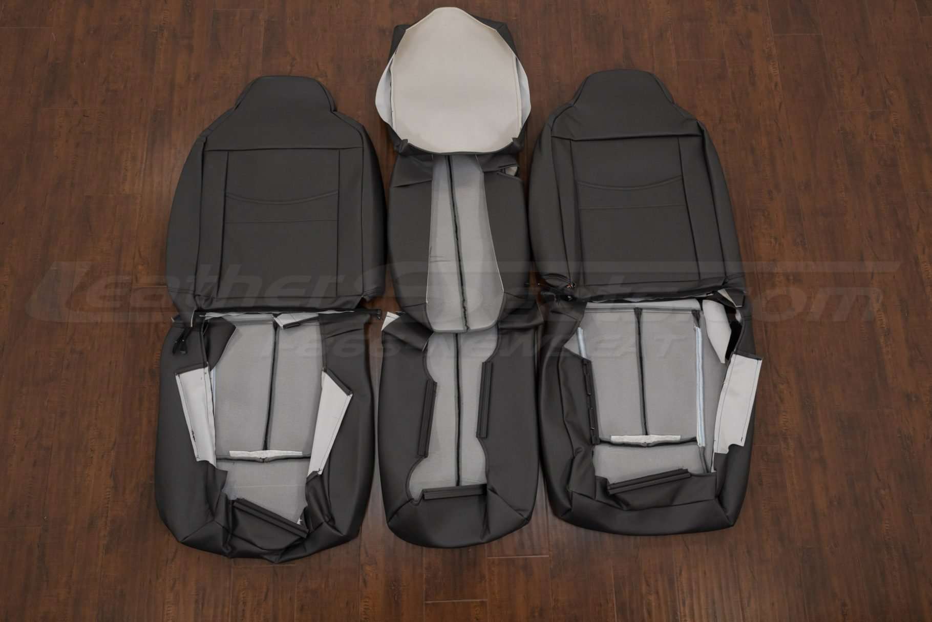 Back view of front seat upholstery