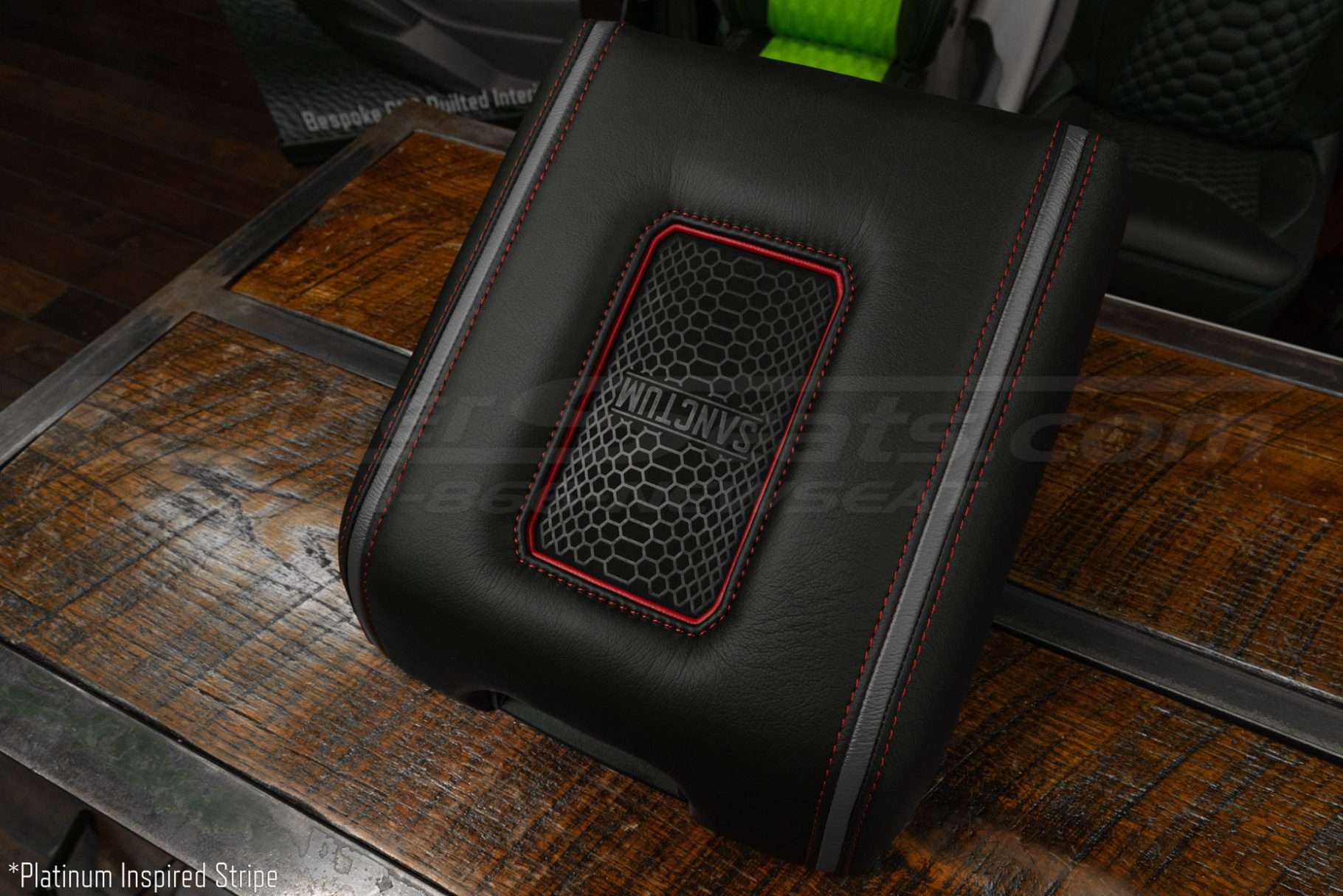 Side view of wireless phone charging console for 2015-2020 Ford F-150