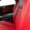 Contrasting double-stitching on Bright Red leather