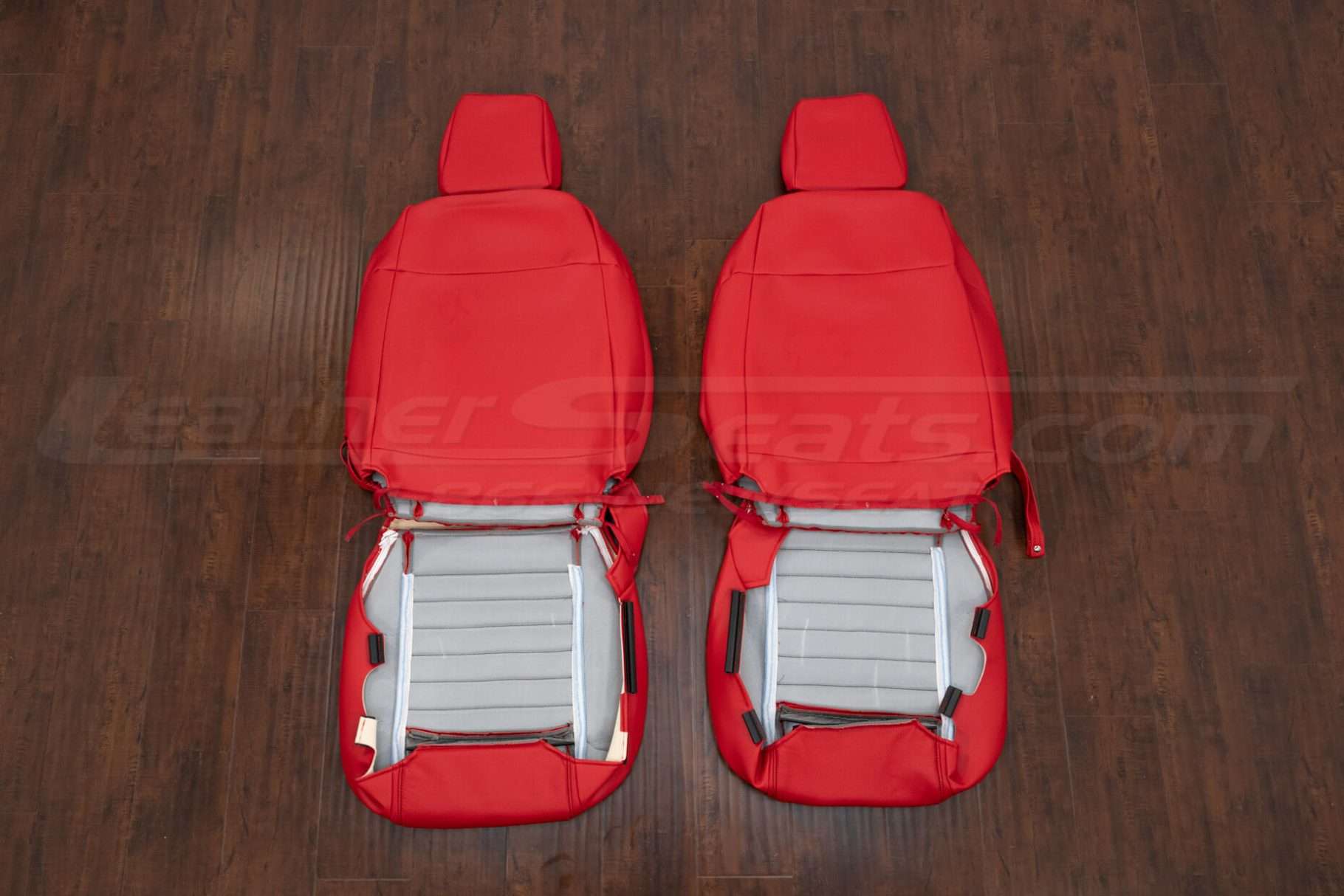 Front seat upholstery flipped