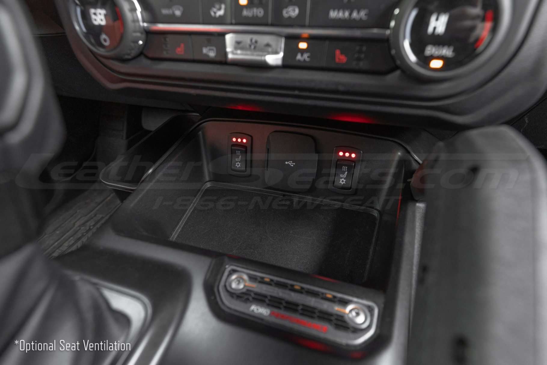 Optional Seat Ventilation System - Heating turned on