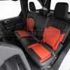 Driver side view of rear seats with custom installed leather kit