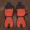 2022-2024 Ford Raptor Bronco leather seat upholstery kit - Black/Tangerine - Front seat upholstery