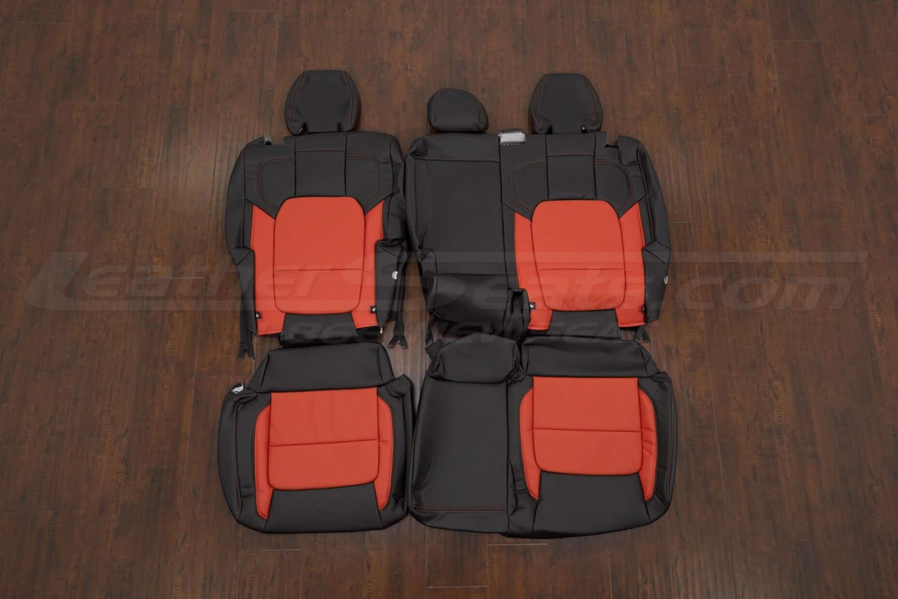 2022-2024 Ford Bronco Raptor leather seat interior kit - Black/Tangerine - Rear seat upholstery