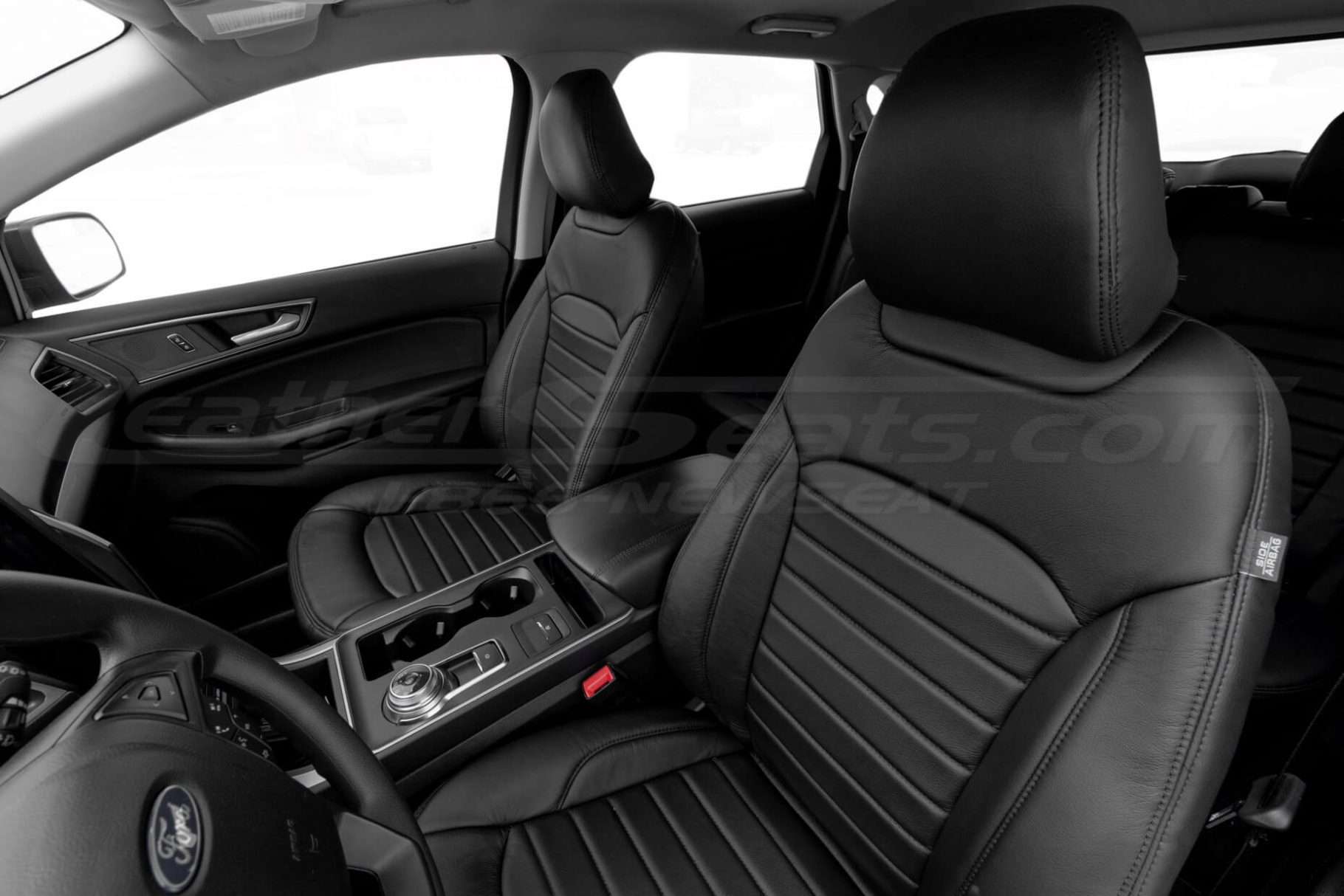 Backrest section up of Ford Edge with custom leather interior