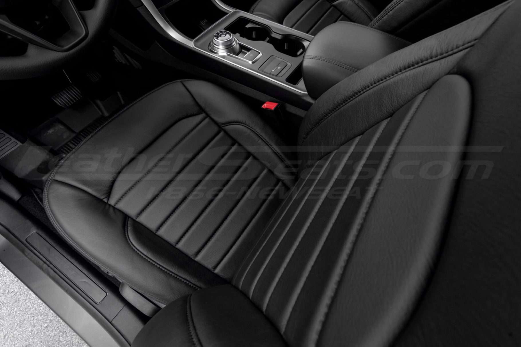 Top down view of Black leather texture for Ford Edge SUV