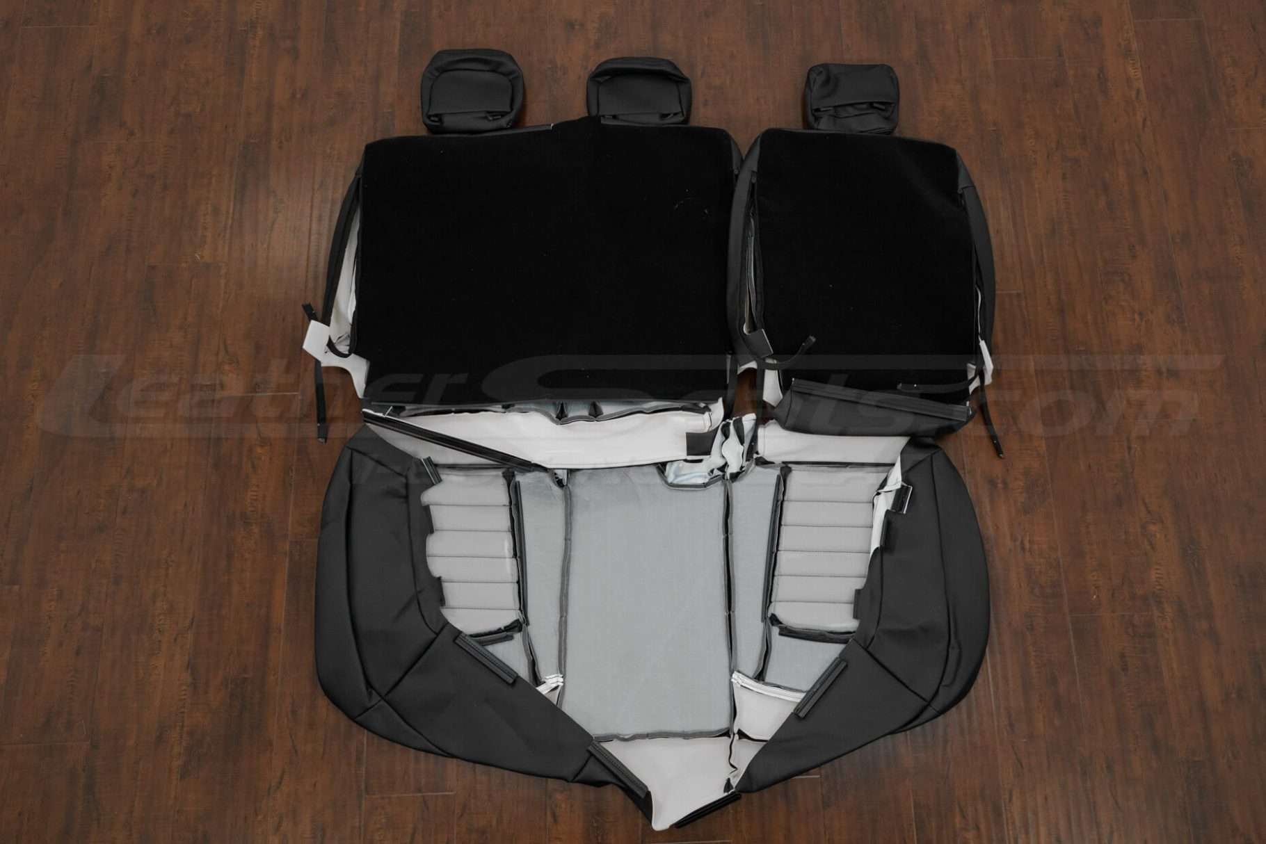 Back view of rear seat leatheer upholstery