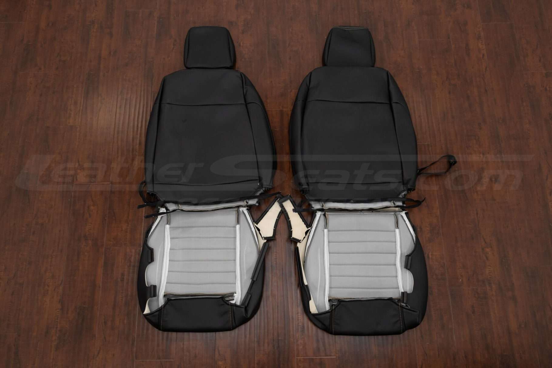 Front seat upholstery flipped