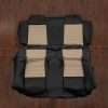 Ford Mustang Convertible Leather Seat Upholstery Kit - Black/Sandstone - Rear seat uphosltery