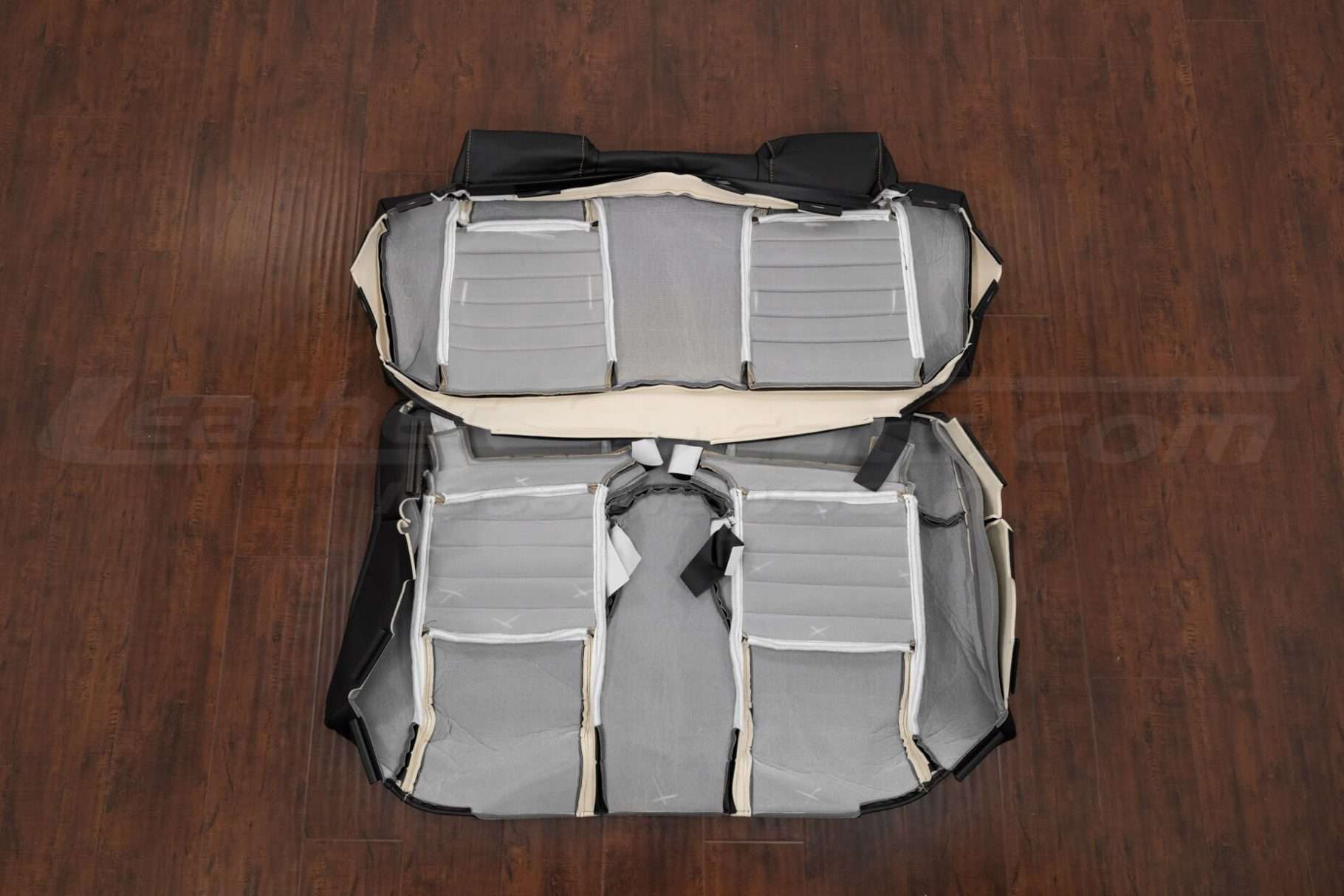 Rear seat upholstery flipped