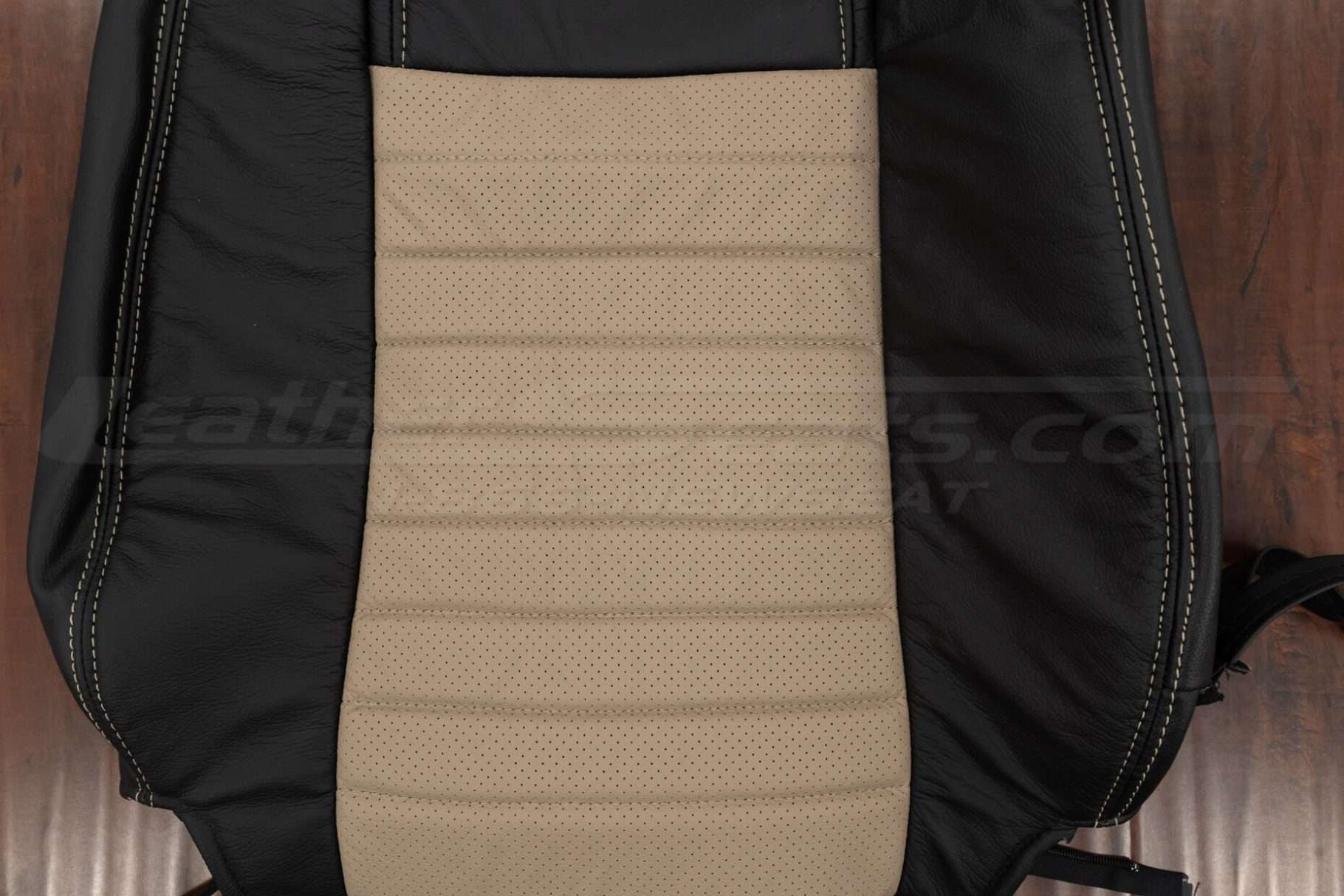 Perforated Sandstone Insert section of leather backrest upholstery