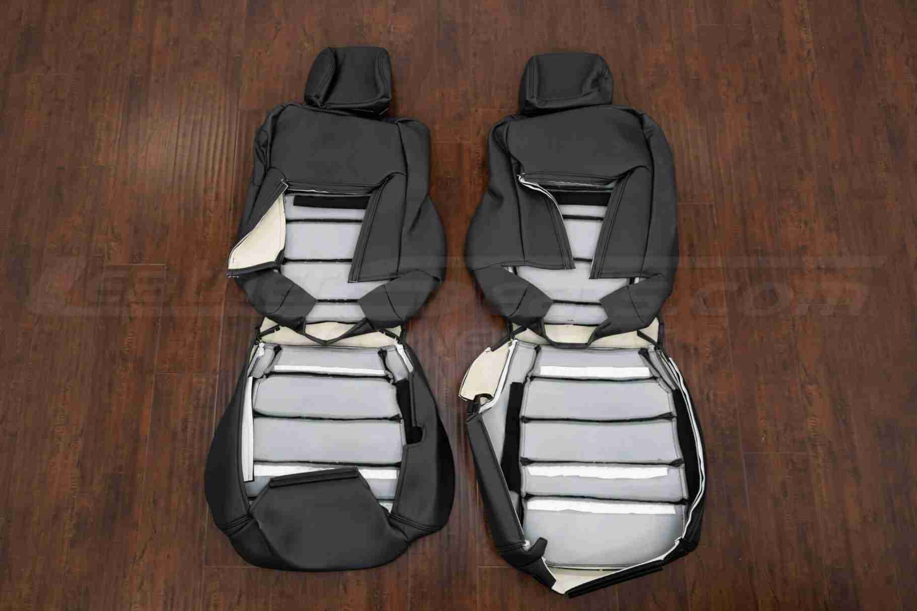 Back view of front seat upholstery