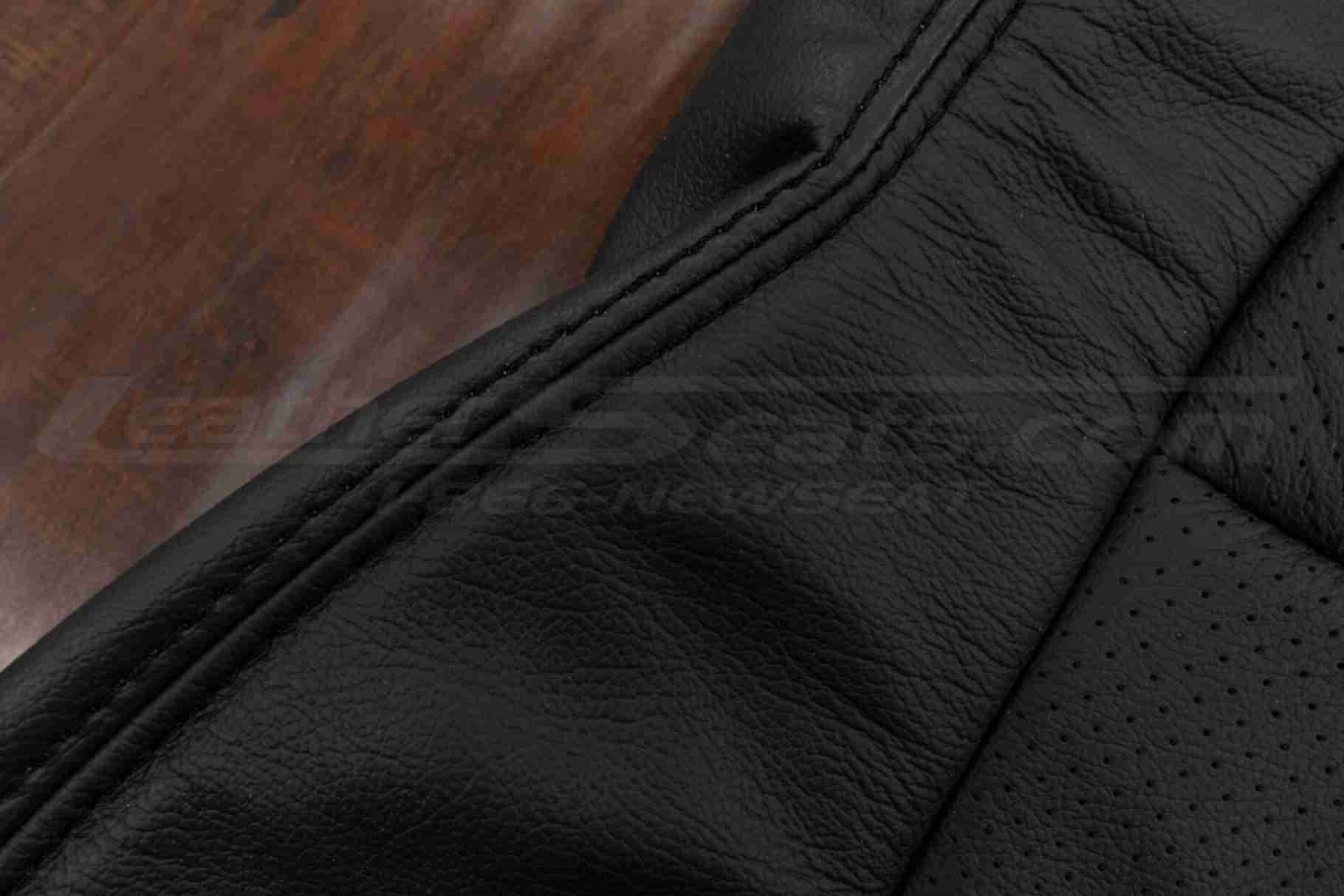 Dark Graphite double-stitching on Dark Graphite leather