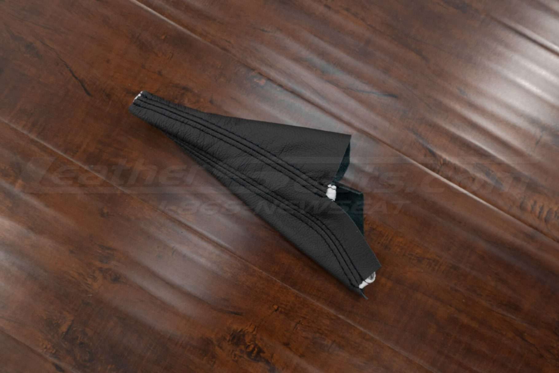 Side view of leather e-brake bost upholstery