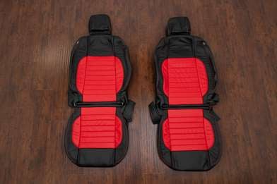 2010-2014 Ford Mustang Leather Seat Upholstery Kit in Black & Bright red - Featured Image