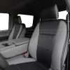 Front backrest section and above of two-tone leather uphosltery