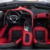 C7 corvette interior convertible top down view of leather interior seat upholstery