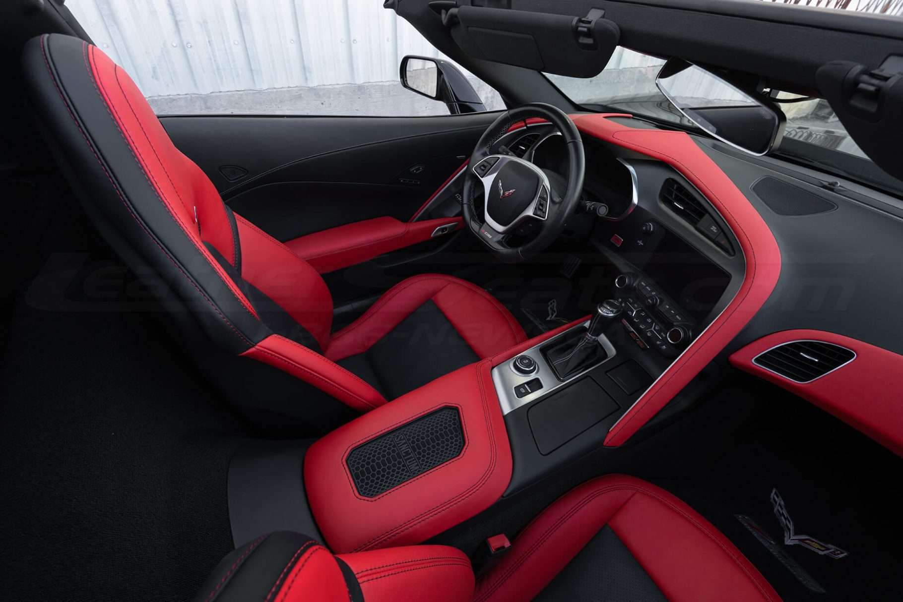 C7 corvette driver side leather dash wrap around trim piece wide view