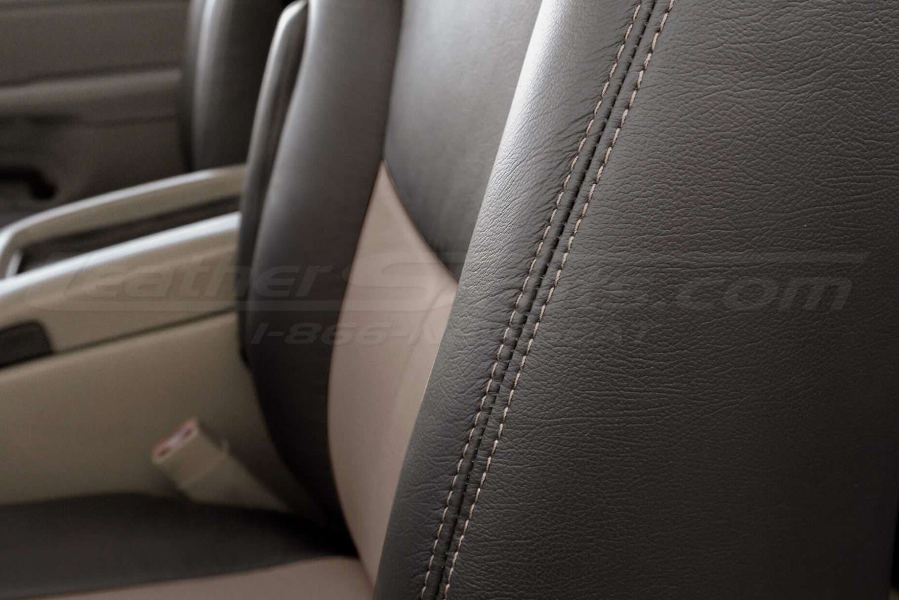 Desert stitching on Black leather