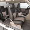 Wide view of front and rear seat installed leather seats