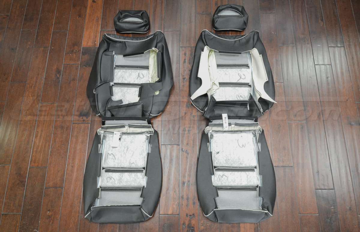 Back view of front seat upholstery