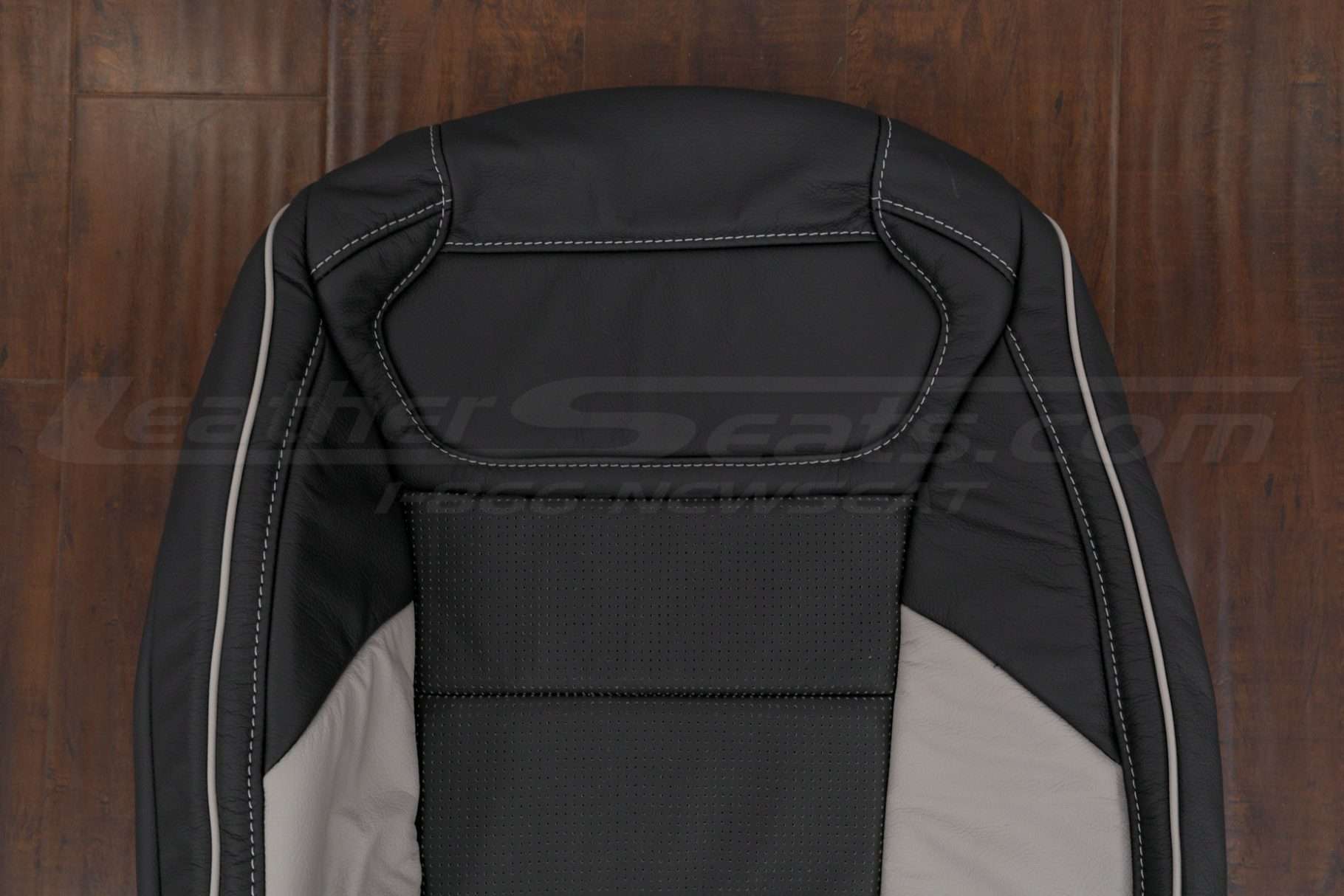 Upper section of leather backrest