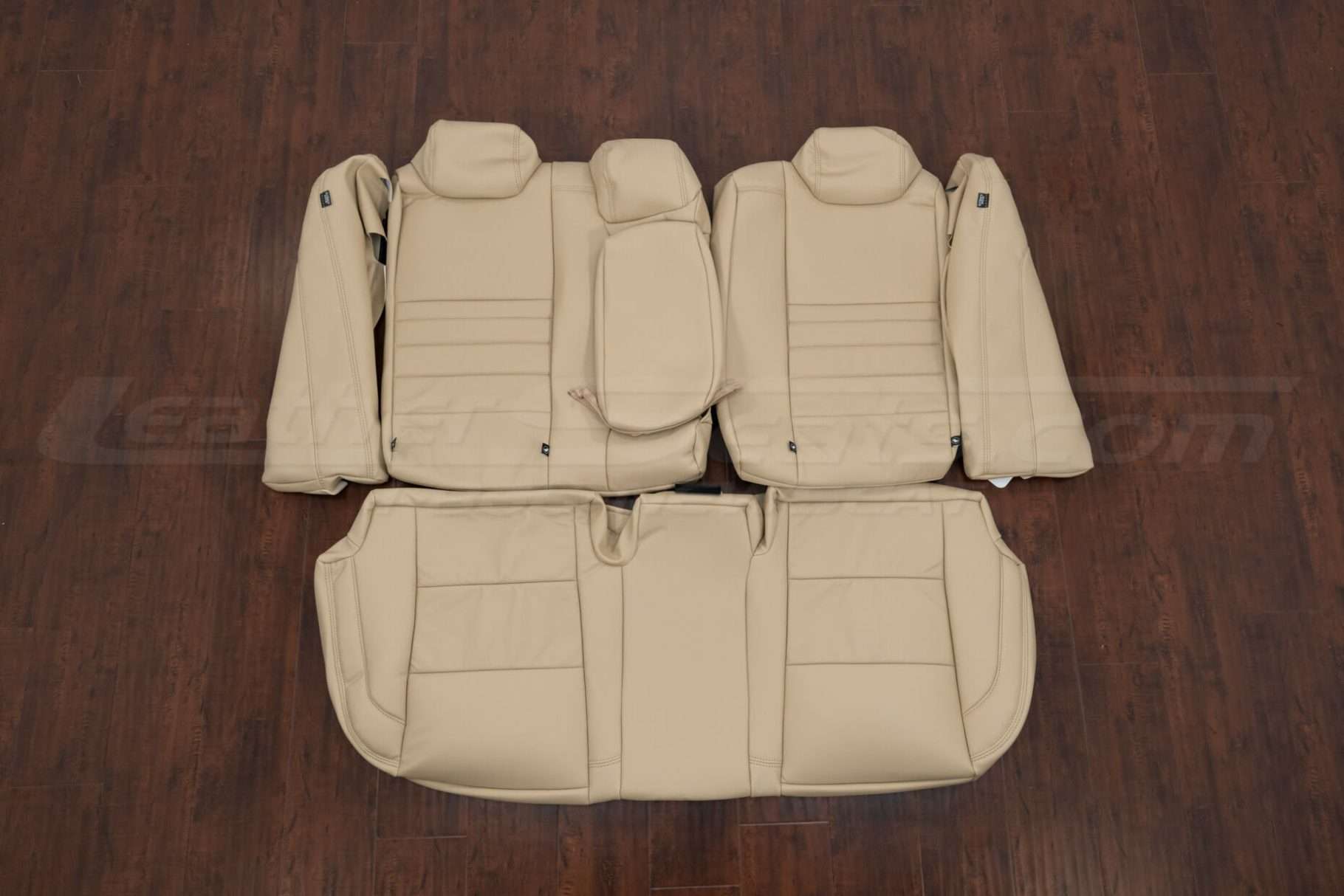 2015-2017 Toyota Camry Leather Seat Interior Kit - Parchment - Rear seat upholstery with Armrests and Bolsters