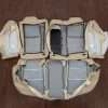 Rear seat upholstery and bolsters flipped