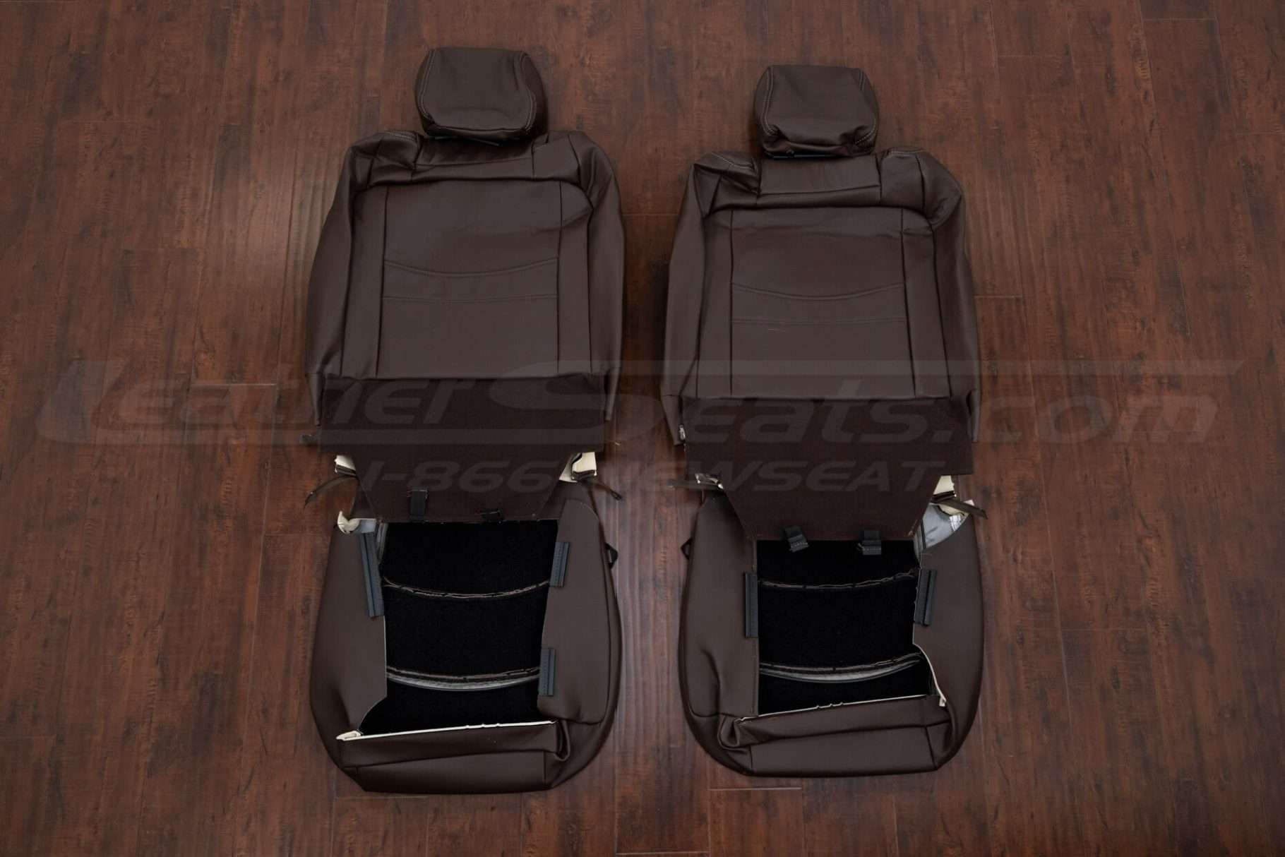 Back view of front seat uphosltery