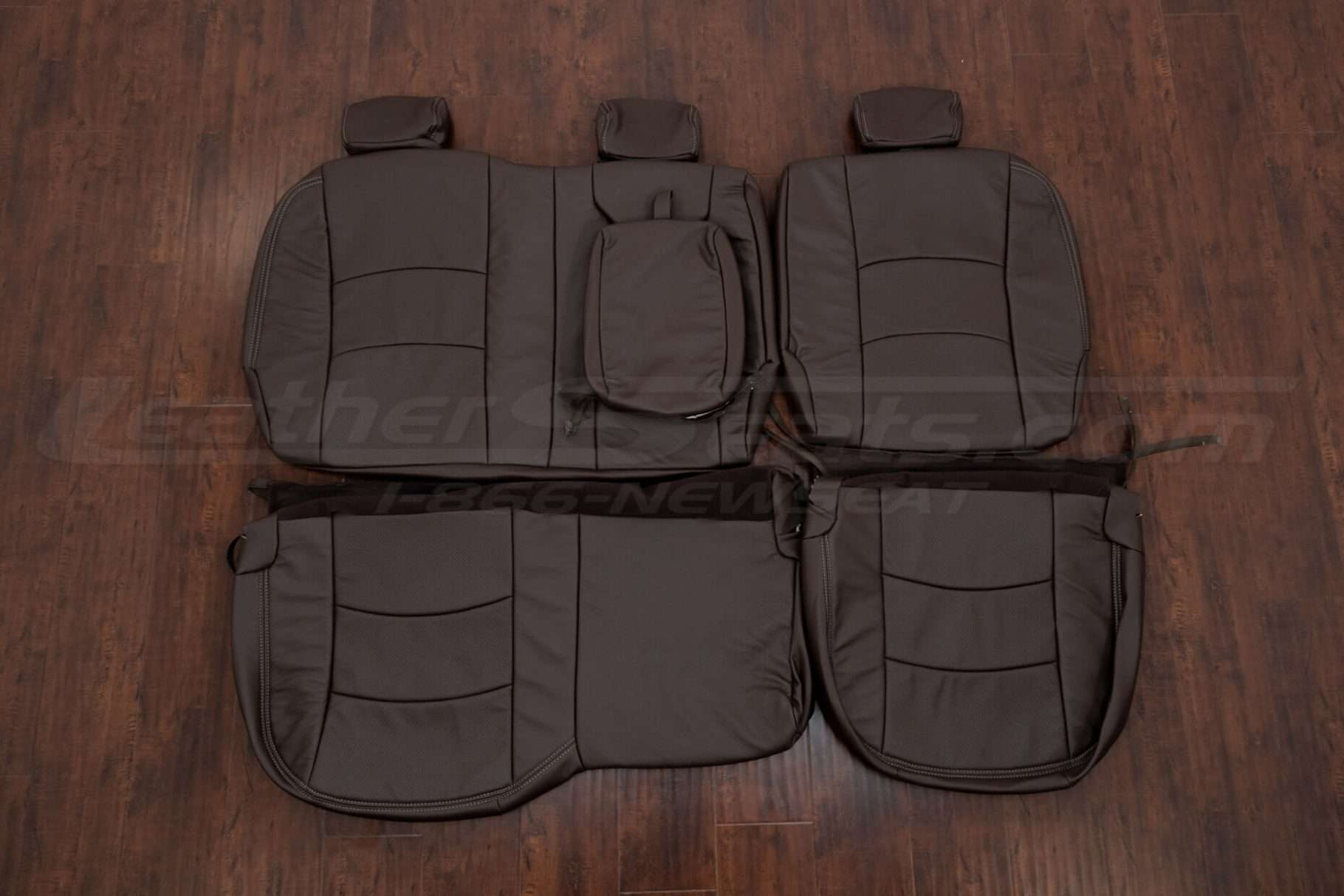 Dodge Ram leather rear seat upholstery with armrest - Coffee