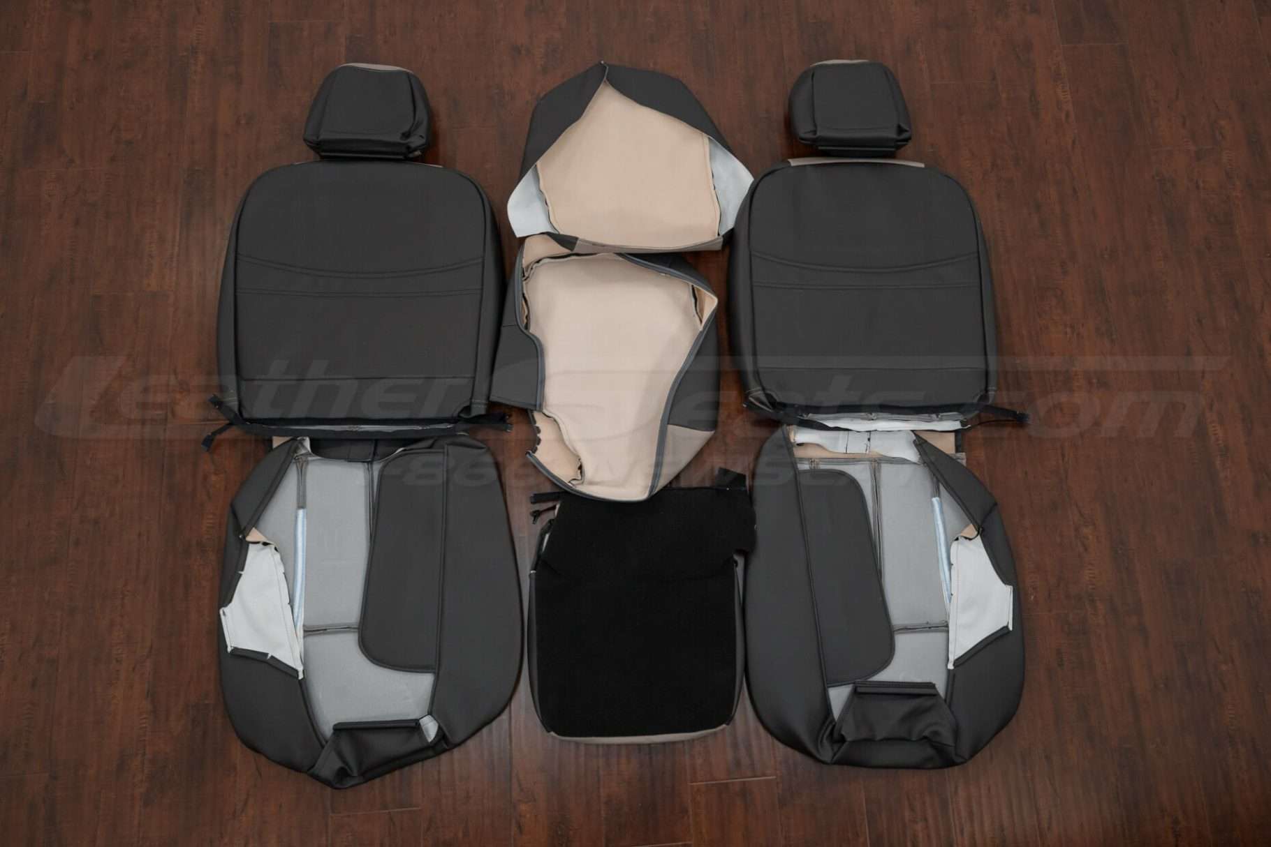 Back view of front seat 40/20/40 front row upholstery kit