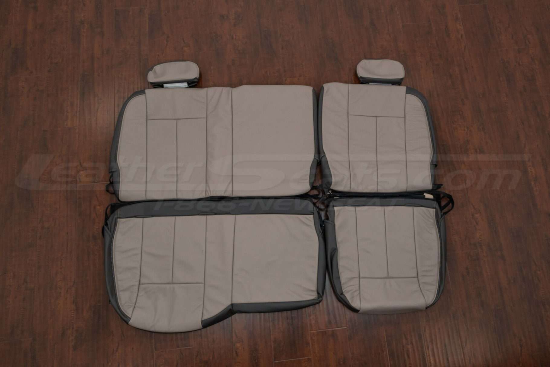 2002-2005 Dodge Ram custom leather interior kit - Dark Graphite/Puddy - Rear seat upholstery