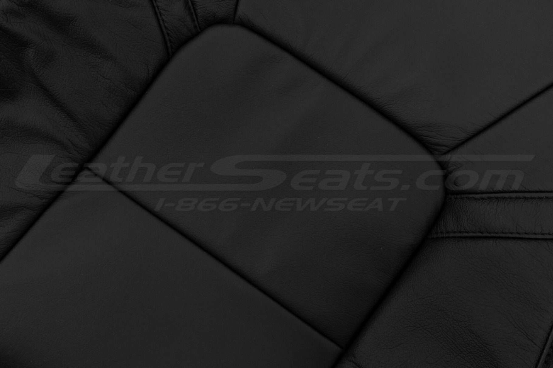 Black leather texture on backrest upholstery