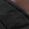 Black single-stitching on black leather