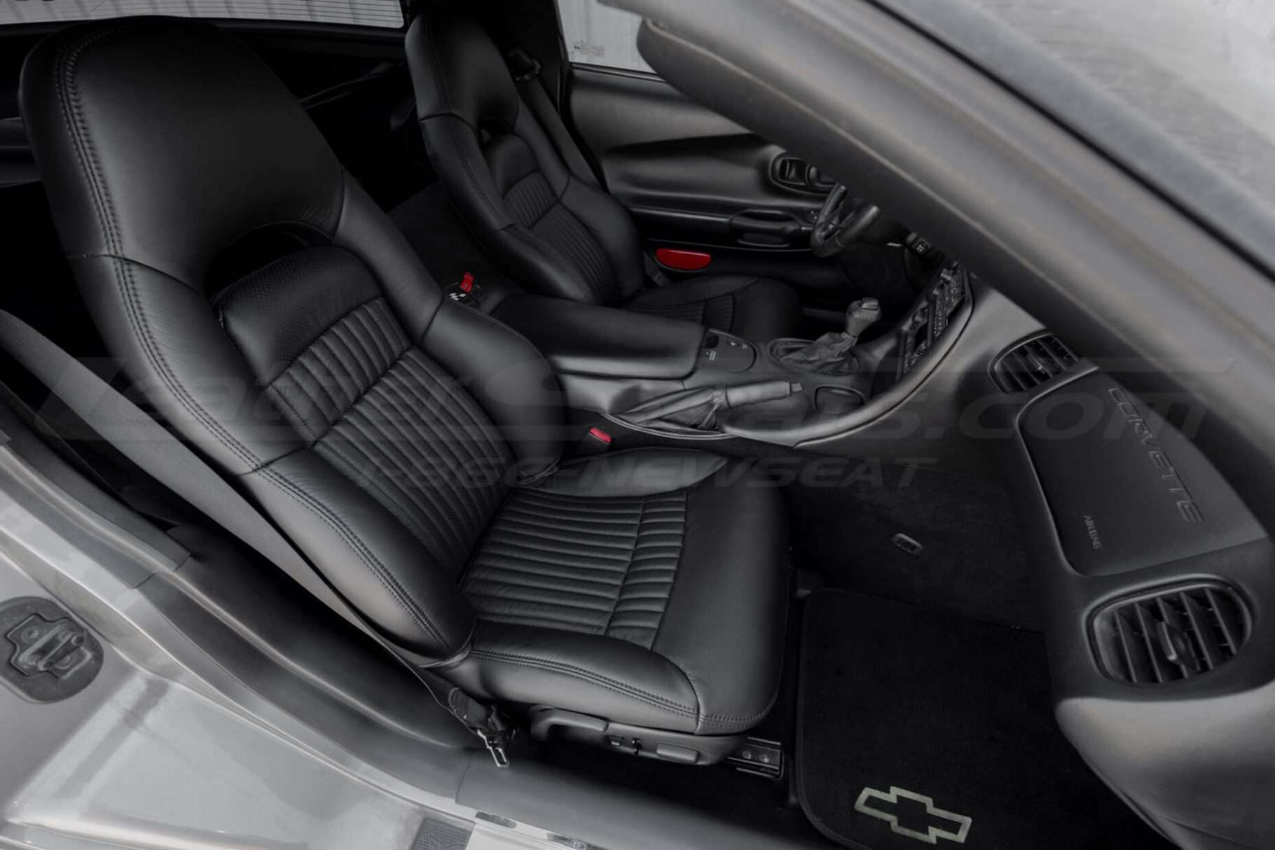 Top-down view of C5 Chevy Corvette - Installed Passenger seat