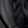 Matching black double-stitching on Black leather for Chevy Corvette