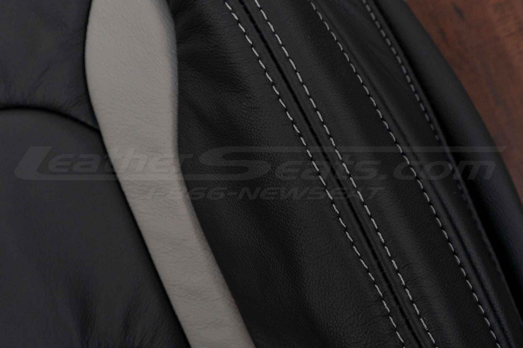 Contrasting Ash stitching on Black leather