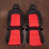 2024 Ford Mustang Coupe custom leather seat upholstery kit - Black/Brightt Red - Front seat upholster
