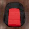 2024 Mustang leather backrest upholstery in Black and Bright Red