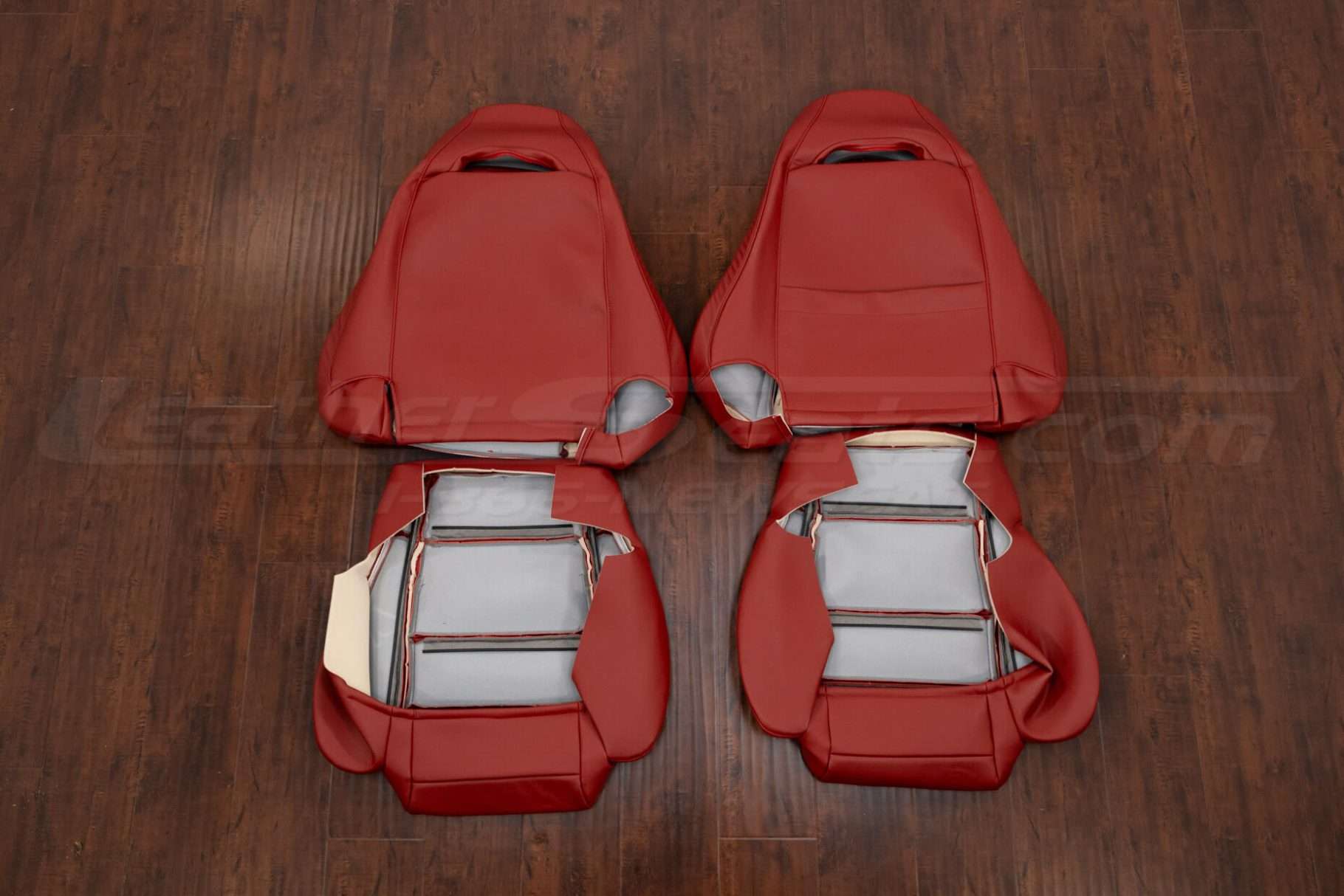 Front seat upholstery flipped