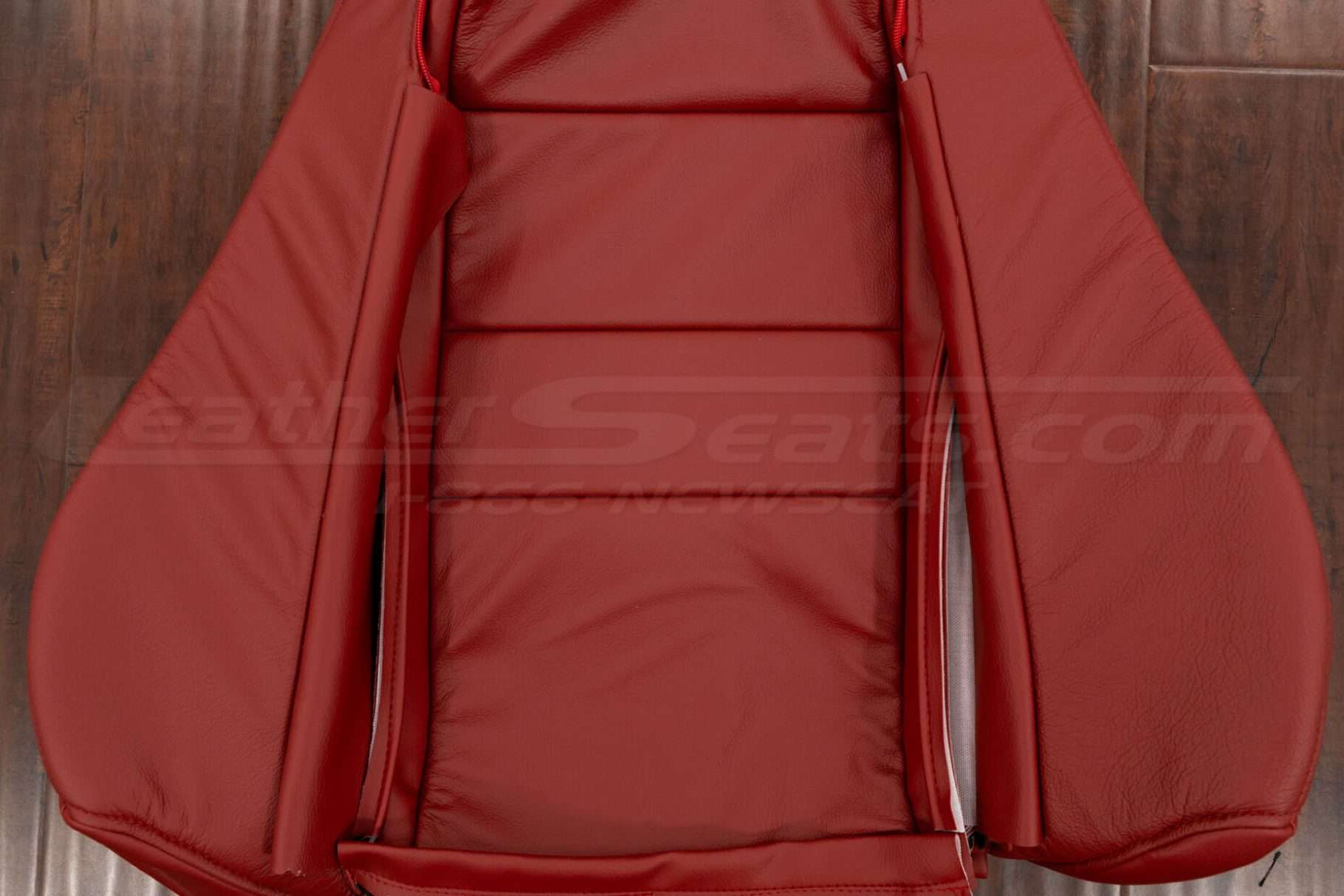 Insert section of leather backrest upholstery