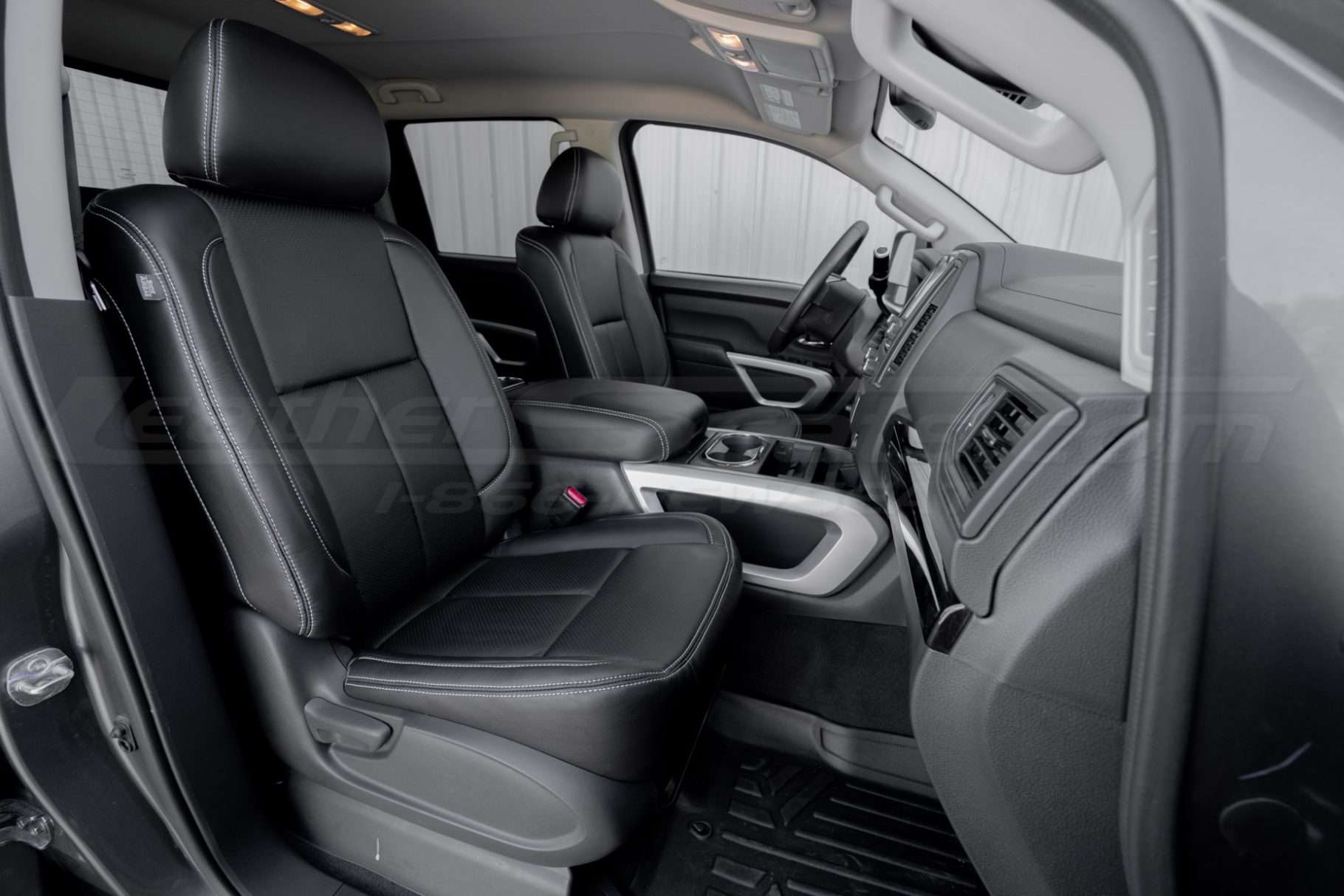 2016-2024 Nissan Titan Crew Cab with black leather interior