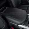 Black leather console lid with Silver stitching - Passenger side