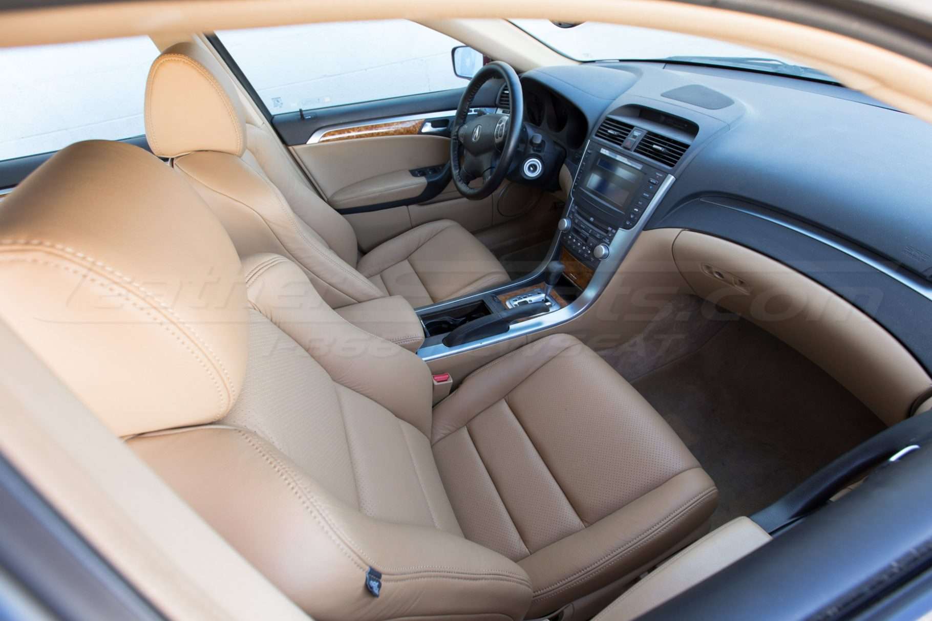Top-down view of doeskin leather in Acura TL
