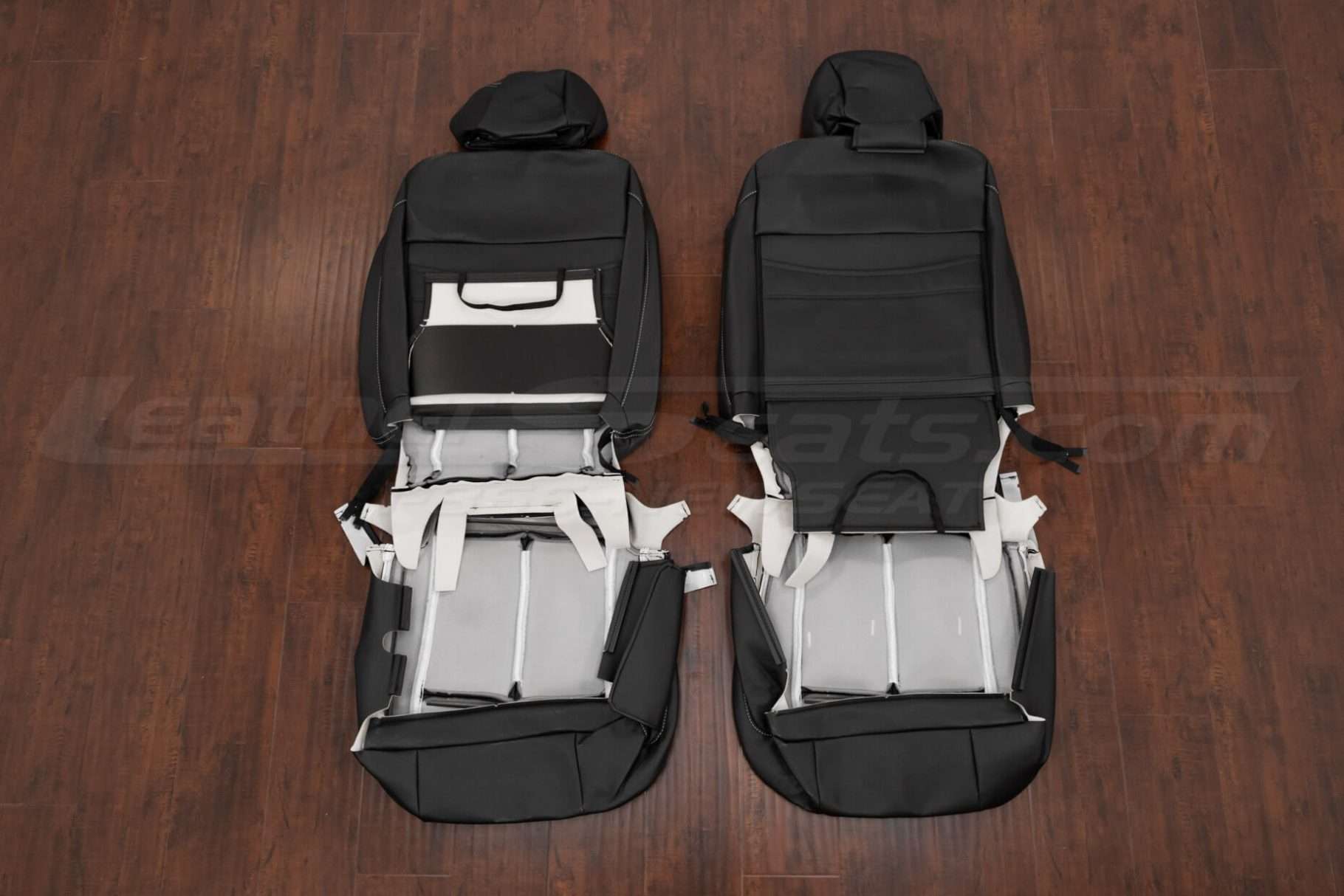 Back view of front seat upholstery