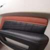 Leather door panel insert in Ecstasy Mitt Brown and Ecstasy Black leather