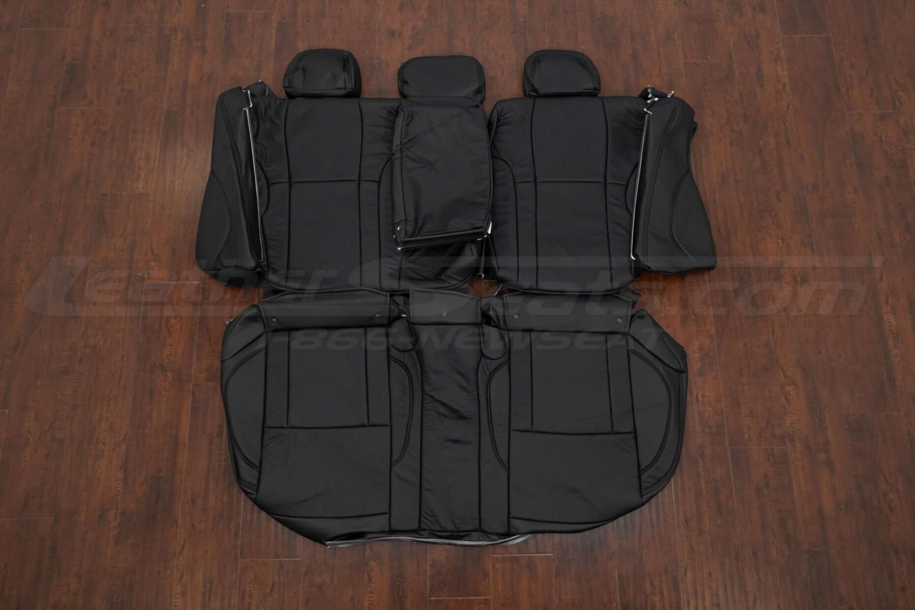 Black rear seat upholstery in black with perforated body