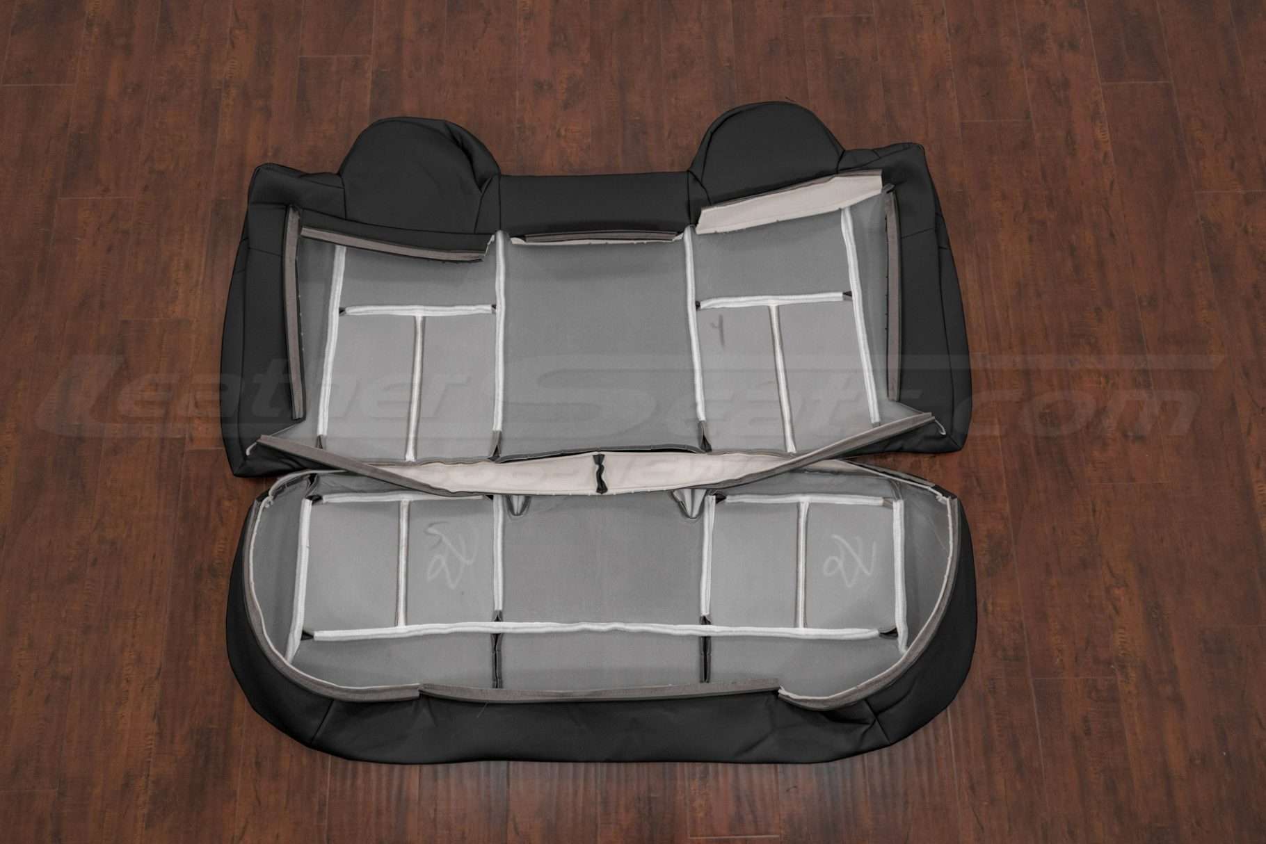 Rear seat upholstery kit flipped