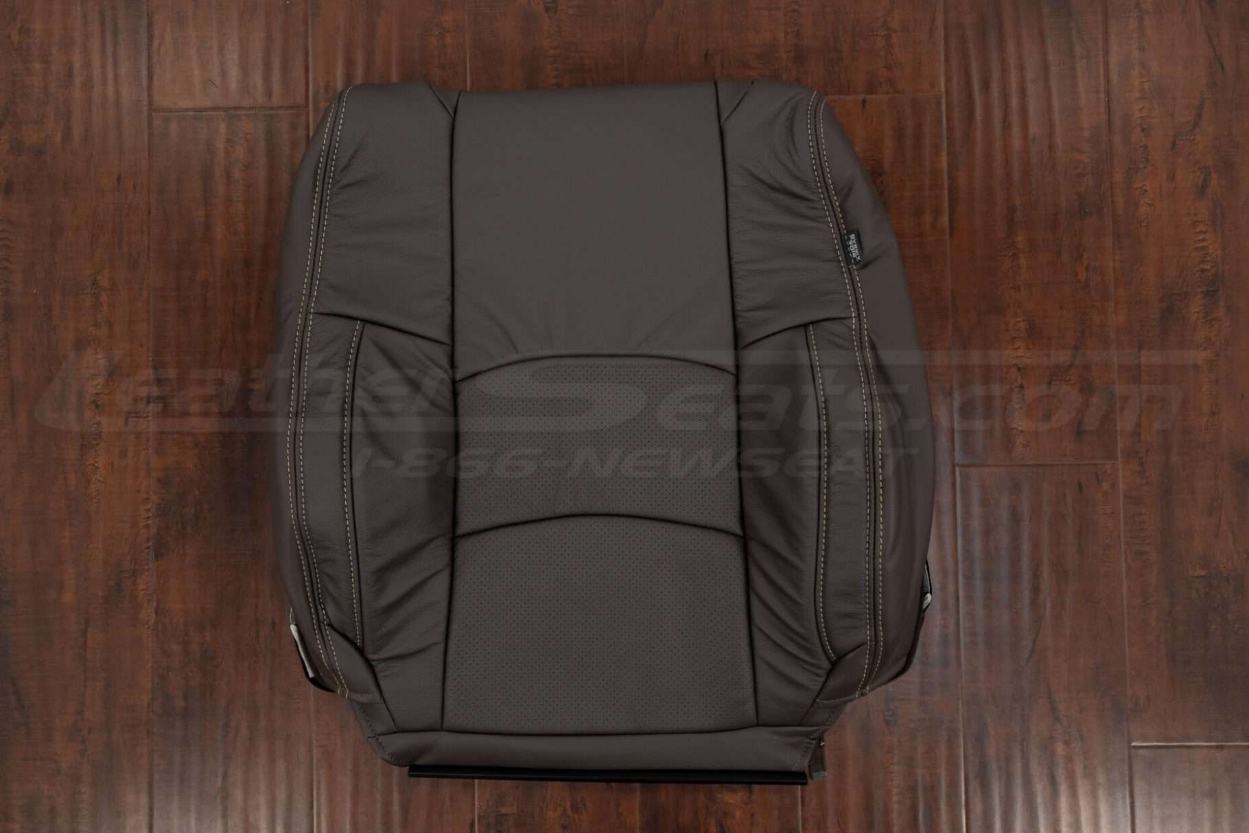 Dodge Ram leather backrest upholster with perforated combo and adobe stitching