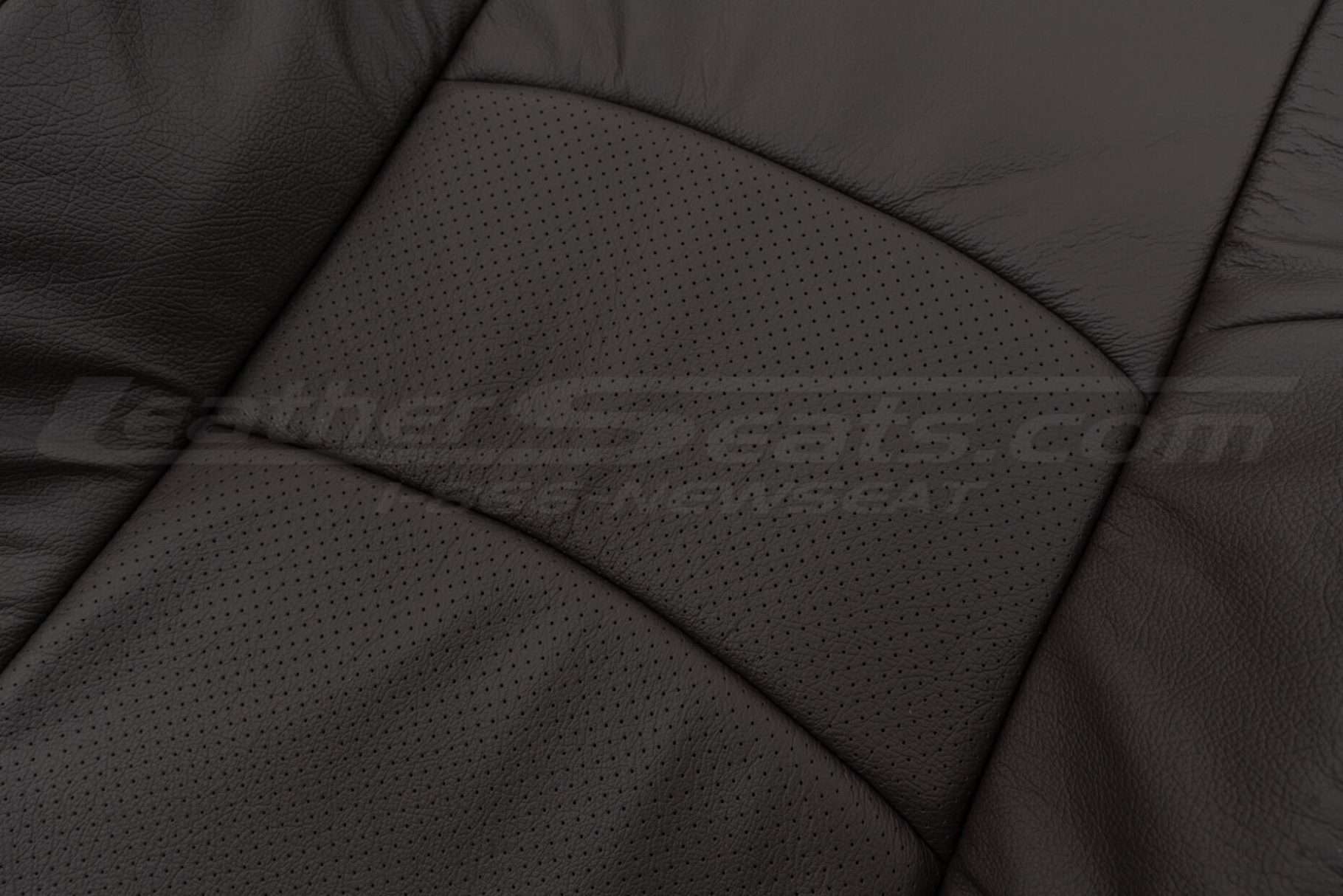 Perforated combo leather texture close-up